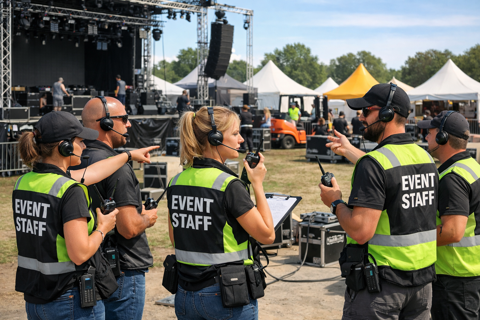 Etkinlik alaninda koordinasyon ekibi calismasi