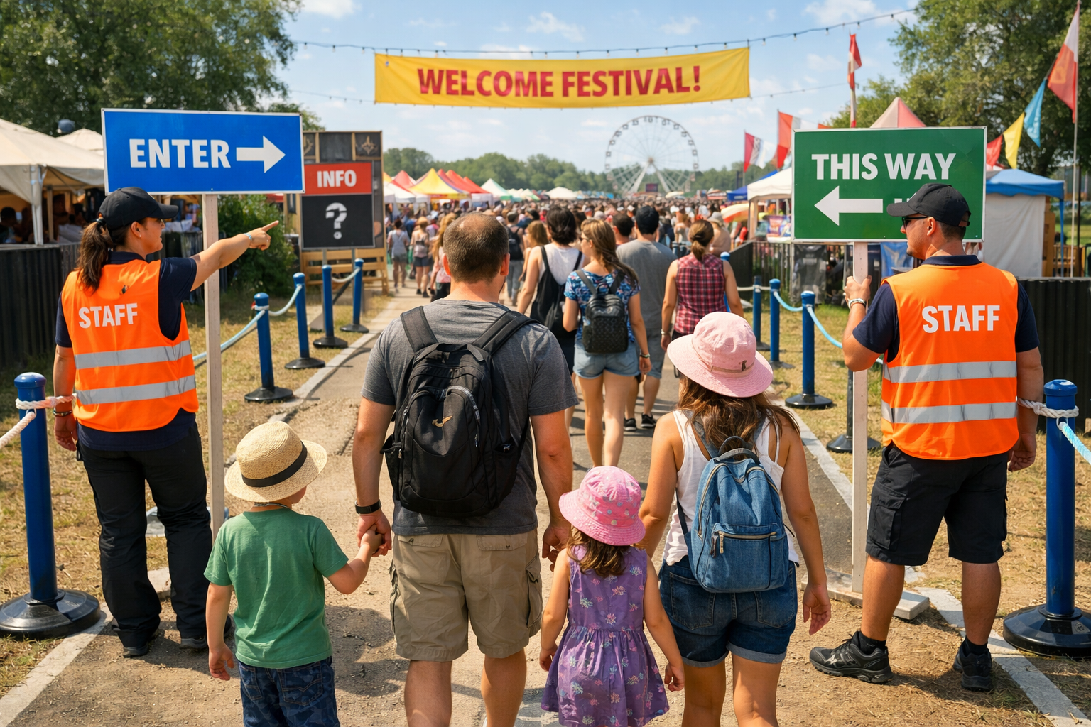 Festival alaninda misafir akis yonlendirmesi
